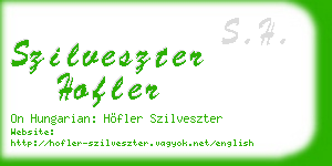 szilveszter hofler business card
