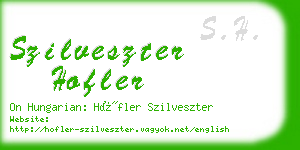 szilveszter hofler business card
